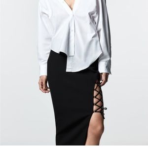 Zara lace up midi skirt